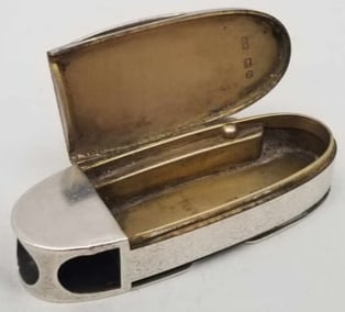 19th Century Match Safe ~ Vesta Case ~ Sterling w Cigar Cutter (1 of 5)