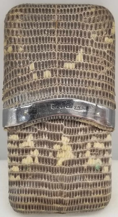 19th Century Match Safe ~ Vesta Case ~ Sterling w Snake Skin (1 of 3)