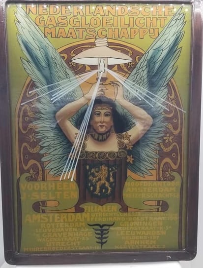 Gas Light Sign ~ Reverse Painted on Glass ~ (1 of 7)