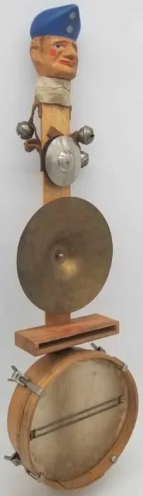 Toy One-Man Band with carved Head ~ Vintage Germany (1 of 5)