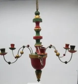 Erzgebirge Hanging Candle Holder ~ circa 1900 Germany: this is a great old wood candle holder, center shaft about 14 inches tall