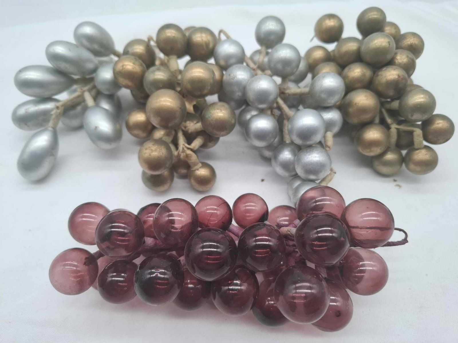 Rare Old German Blown Glass Grapes: The Blown Glass Fruit and Grapes that we currently have listed was all found in an Estate in the Hague, I have not seen any others like them, they are thin blown glass like Old Lausha Germany Christma