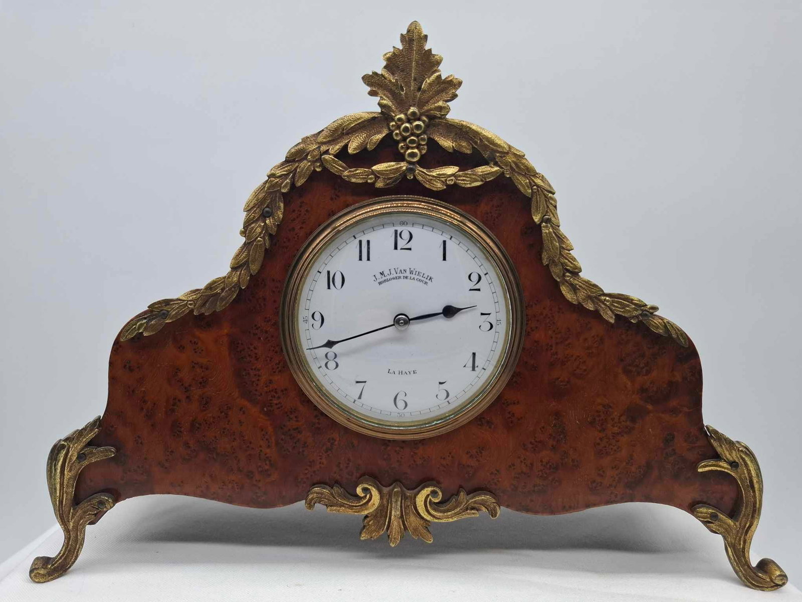 Antique Burl wood Clock with Bronze Mounts ~ La Haye (1 of 5)