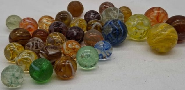 Antique German Machine-made Marbles ~ Wire Pulls (1 of 5)