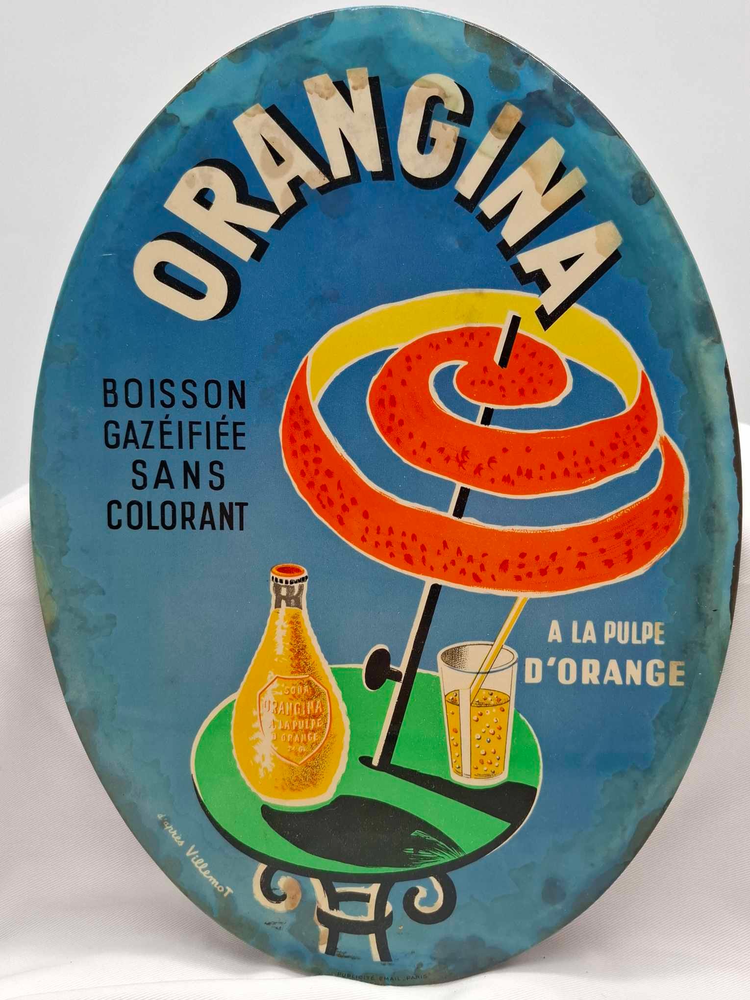 After Bernard Villemot (French, 1911-1989), "Orangina" Sign (1 of 6)