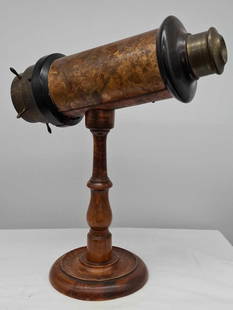 Antique 19th Century C.G. Bush Original Parlor Kaleidoscope: This is an Antique 19th Century C.G. Bush Original Parlor Kaleidoscope on Stand....Good working condition...It measures about 12 inches tall and is 10 inches long. crack on the trim