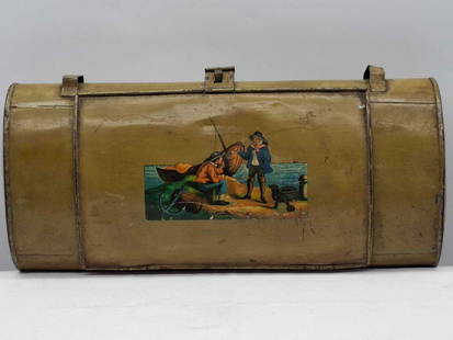 Antique Vasculum: A very nice old Vasculum, these were used to collect botanical specimens, dates to the late 1800s, about 12 inches long