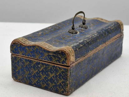 Small Dresden Trinket Box: A very nice old Dresden trinket box, it is about 4 1/4 inches wide, well molded and covered in Lithographed paper,