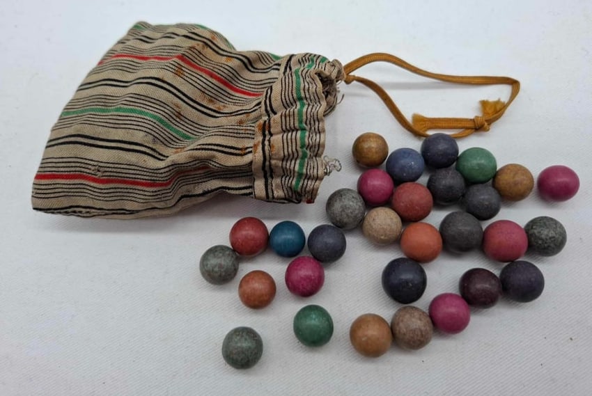 Antique German Clay Marbles ~ circa 1860 (1 of 3)