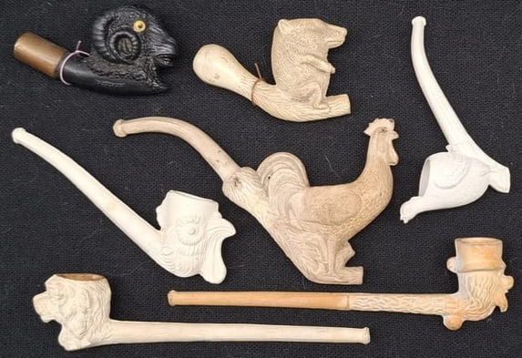 Collection of Victorian English Figural Clay Pipes with Animal Heads (1 of 7)