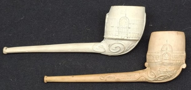 Pair of Victorian Commemorative Clay Pipes for the 1861 Crystal Palace Exhibition, Including C. Crop (1 of 7)