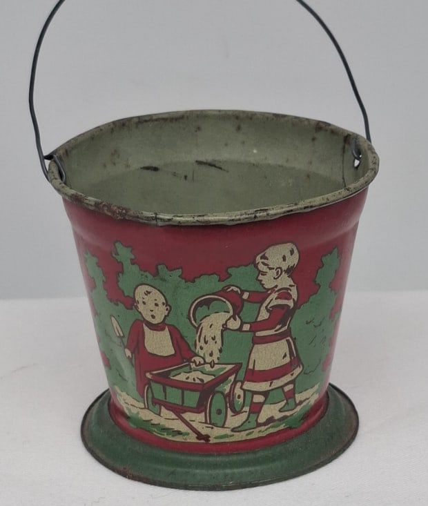 Early 20th Century Lithographed Tin Sand Pail – From Extensive European Collection (1 of 2)