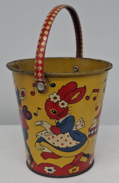 Early 20th Century Lithographed Tin Sand Pail – From Extensive European Collection (1 of 3)