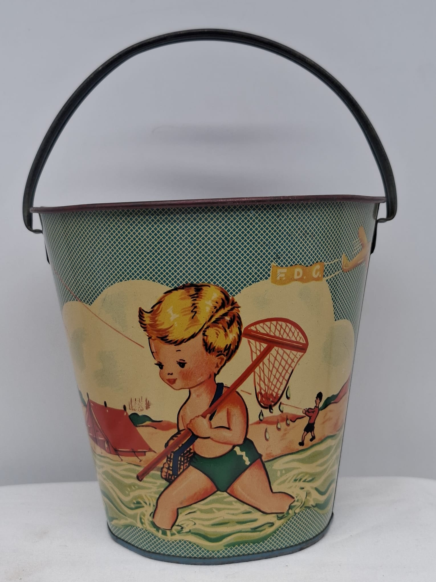 Early 20th Century Lithographed Tin Sand Pail – From Extensive European Collection (1 of 2)