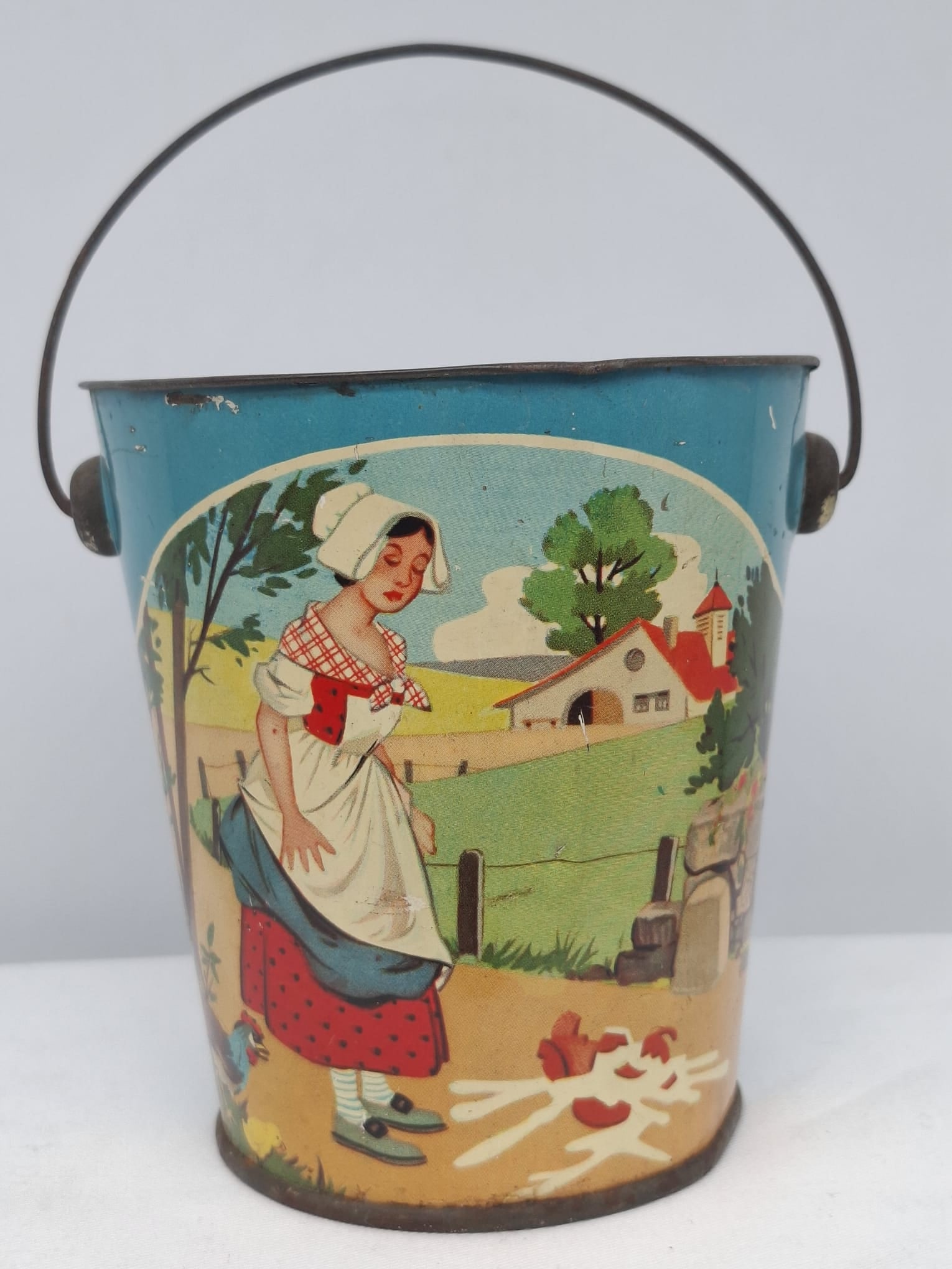 Early 20th Century Lithographed Tin Sand Pail – From Extensive European Collection (1 of 2)