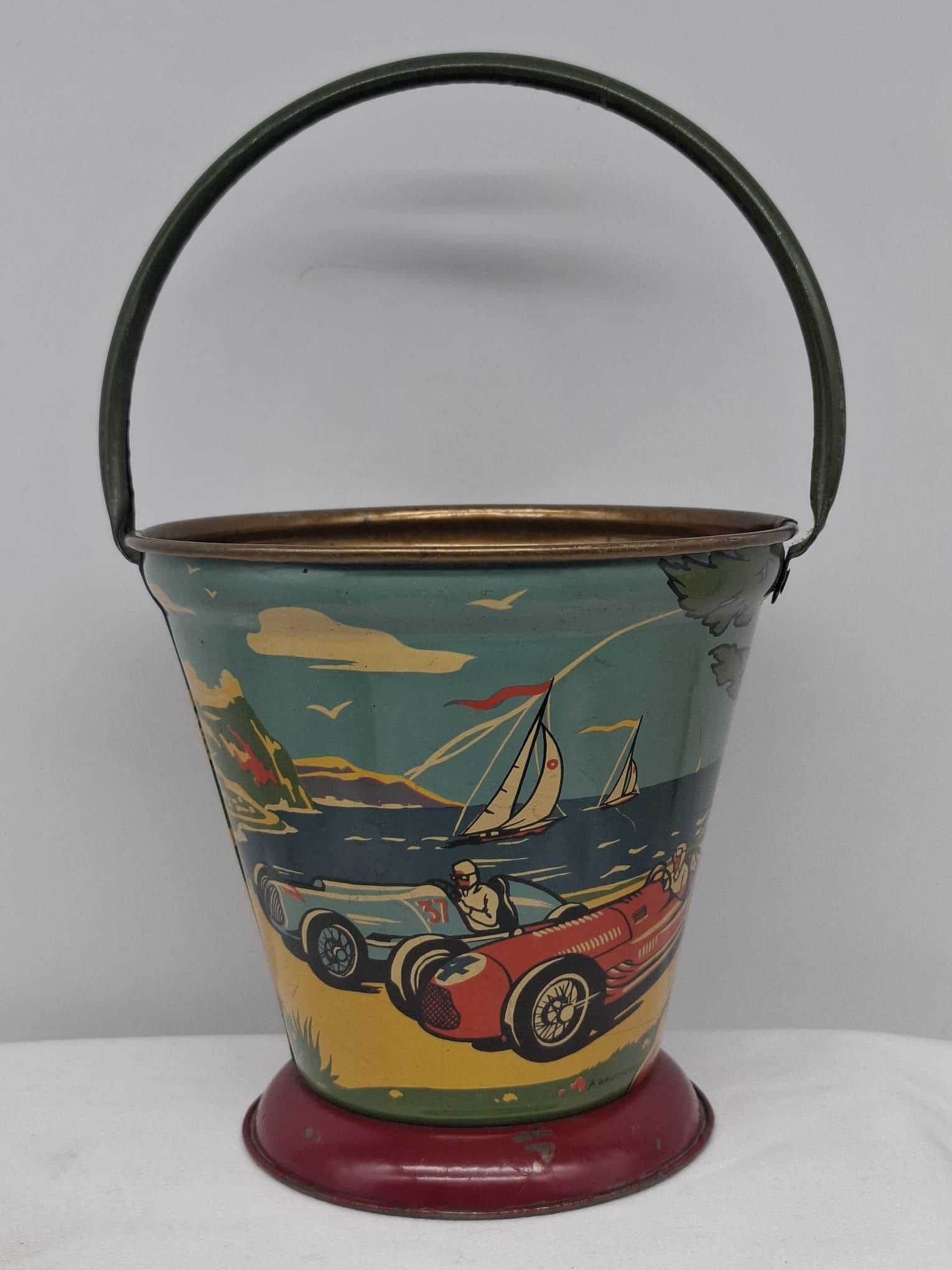Early 20th Century Lithographed Tin Sand Pail – From Extensive European Collection (1 of 2)