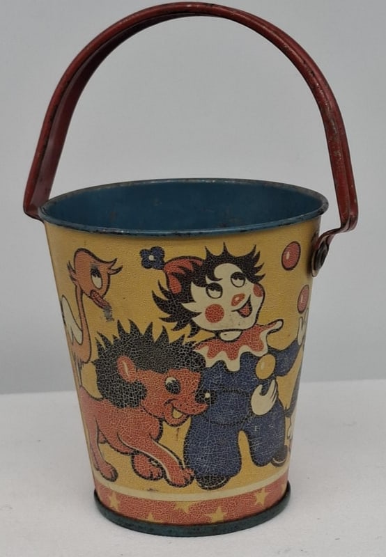 Early 20th Century Lithographed Tin Sand Pail – From Extensive European Collection (1 of 3)