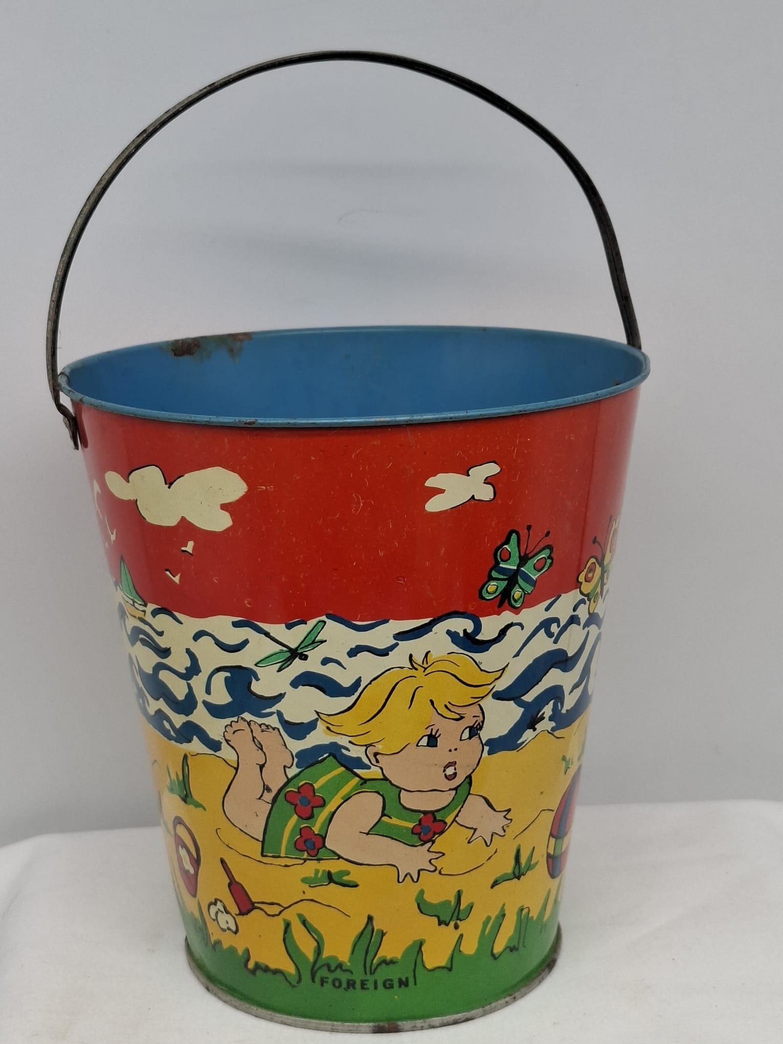 Early 20th Century Lithographed Tin Sand Pail – From Extensive European Collection (1 of 3)