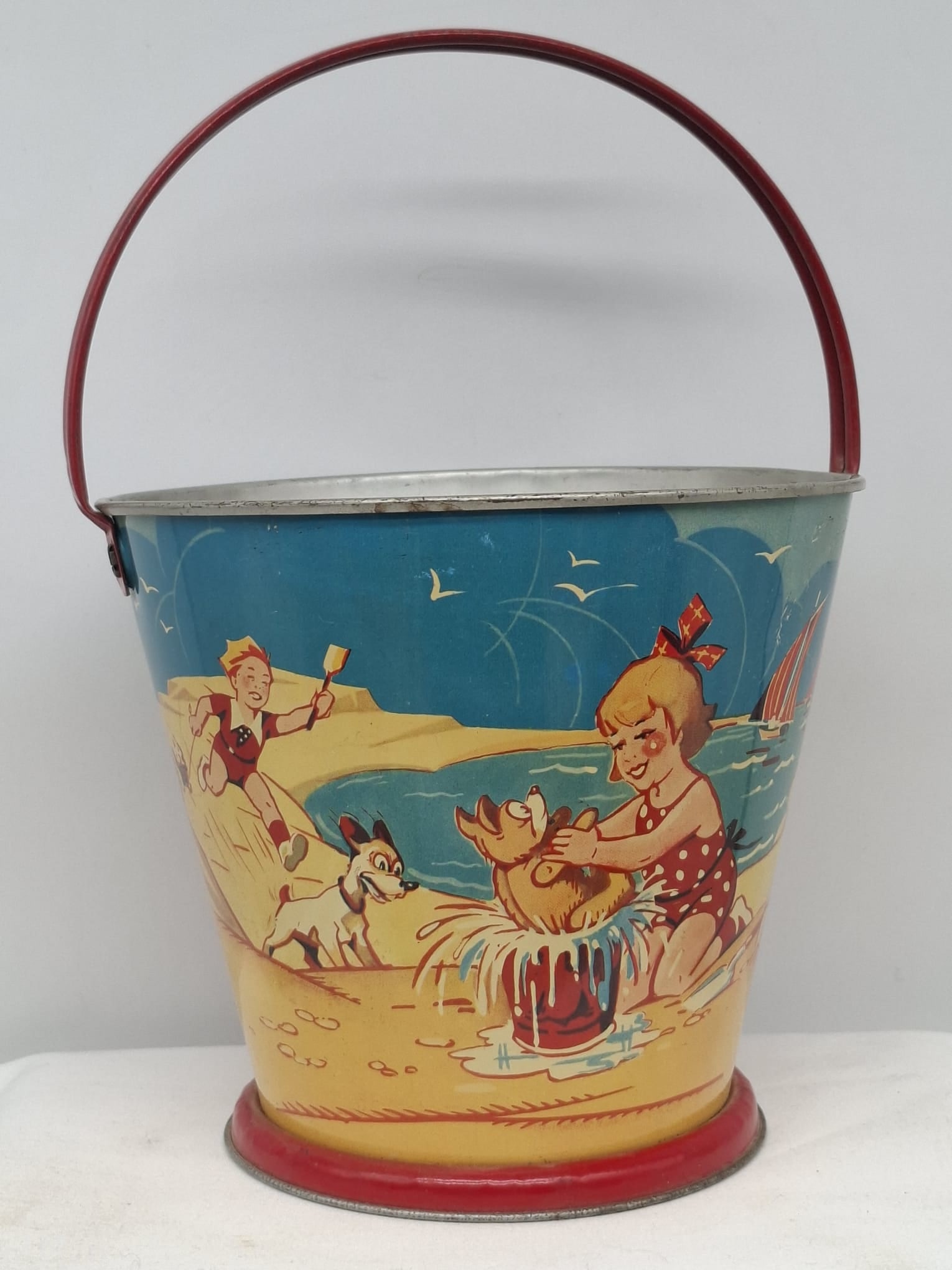 Early 20th Century Lithographed Tin Sand Pail – From Extensive European Collection (1 of 3)