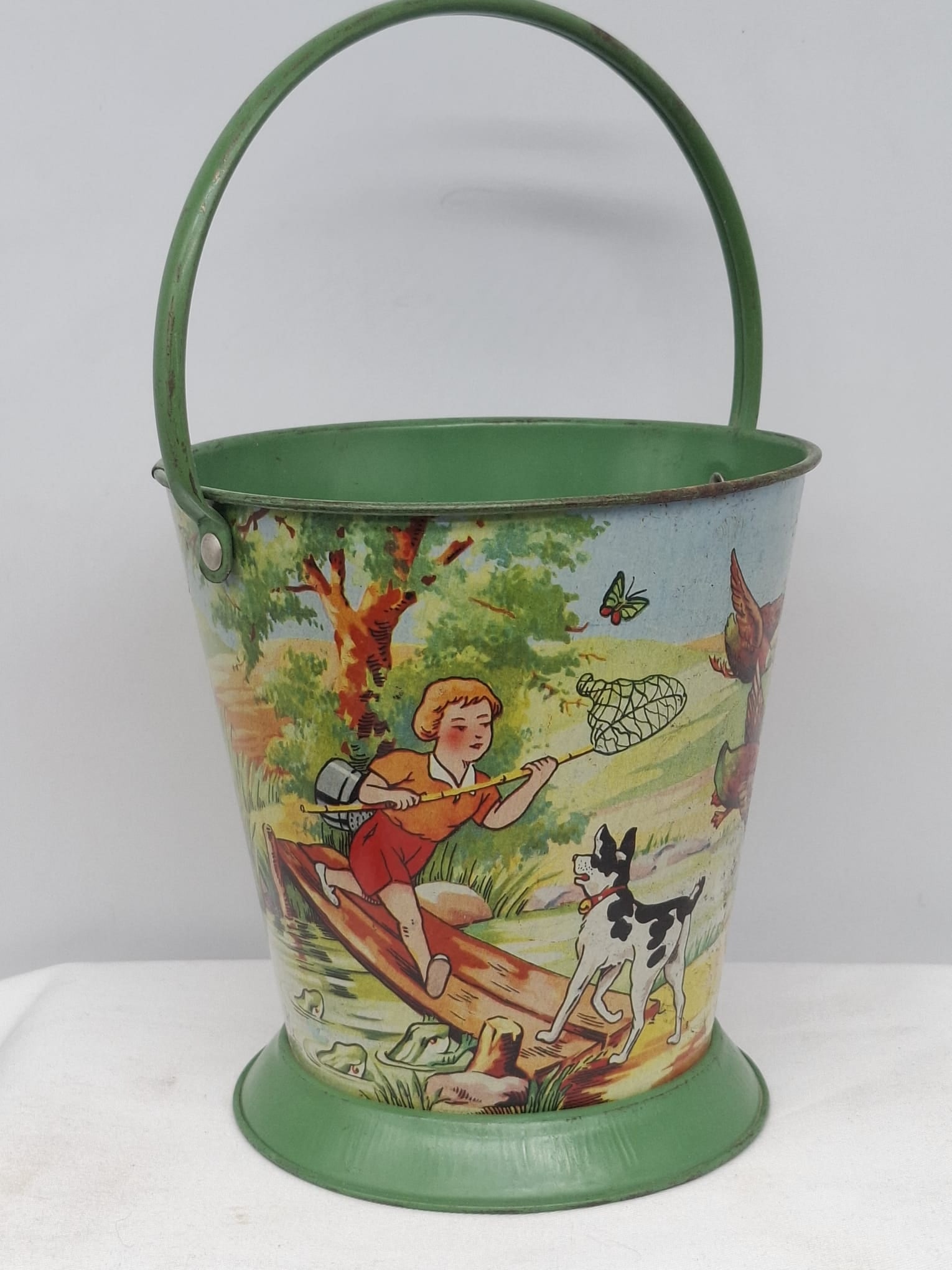 Early 20th Century Lithographed Tin Sand Pail – From Extensive European Collection (1 of 3)