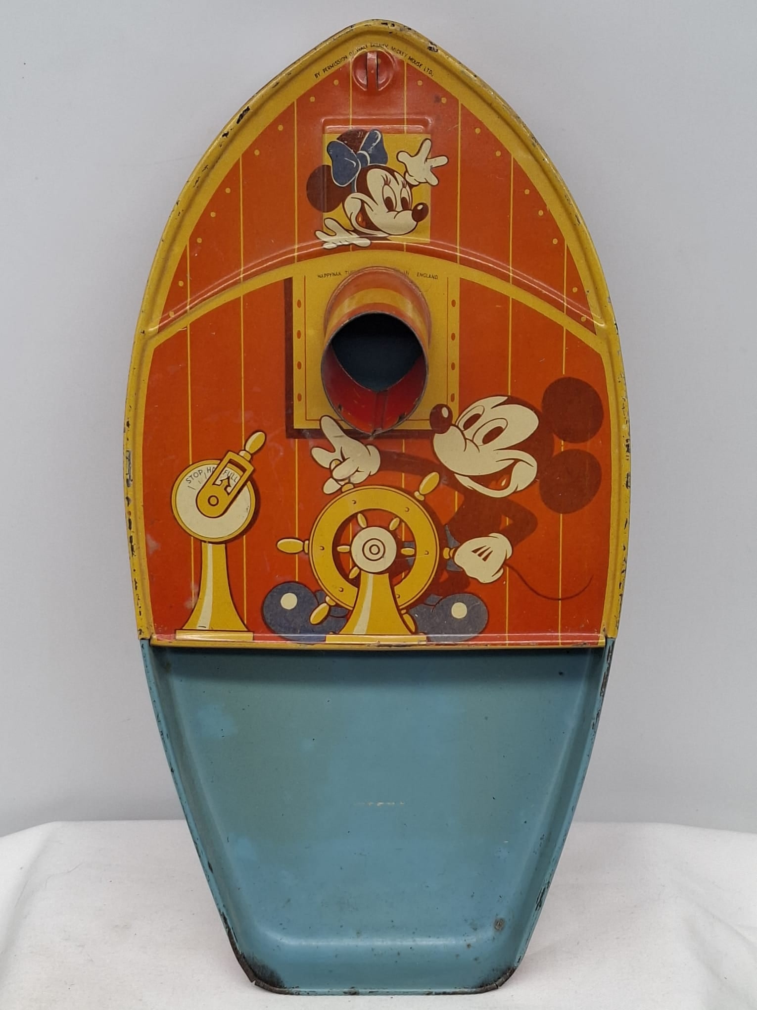 Vintage Mickey Mouse Tin Litho Tug Boat Toy (1 of 3)