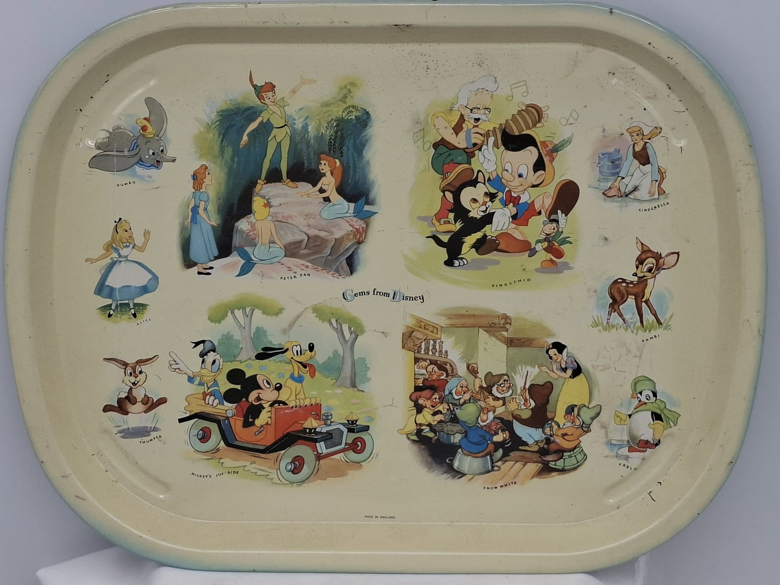 Vintage Walt Disney “Gems from Disney” Tin Serving Tray – Made in England (1 of 5)
