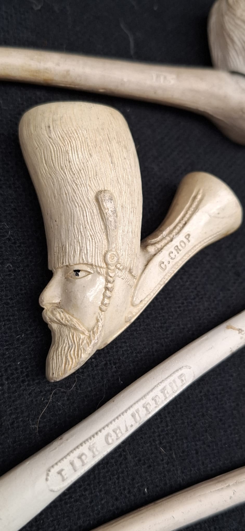 Collection of Victorian English Figural Clay Pipes with Comical Human Heads - 4