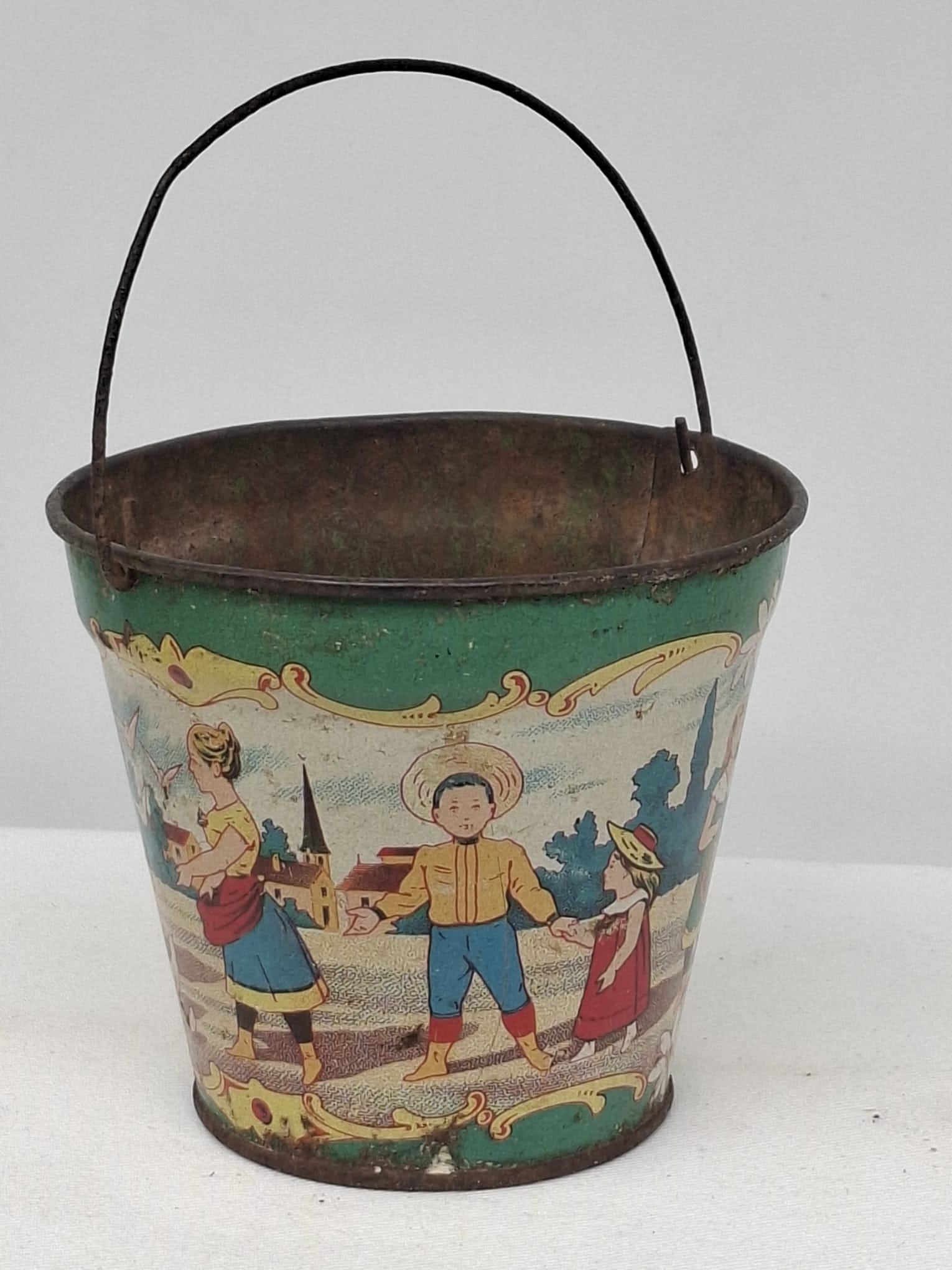 Early 20th Century Lithographed Tin Candy Pail, Circa 1910 (1 of 5)