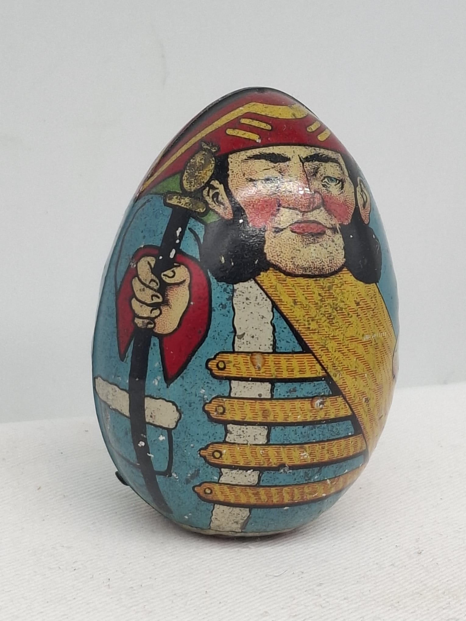German Lithographed Tin Soldier Roly-Poly Penny Toy Candy Container, Circa 1910 (1 of 4)