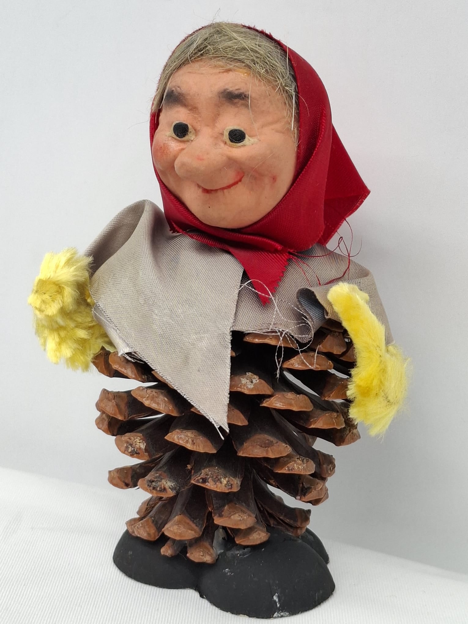 Large Pinecone Witch Figure – Folk Art Holiday Decoration, c. Mid-20th Century (1 of 3)
