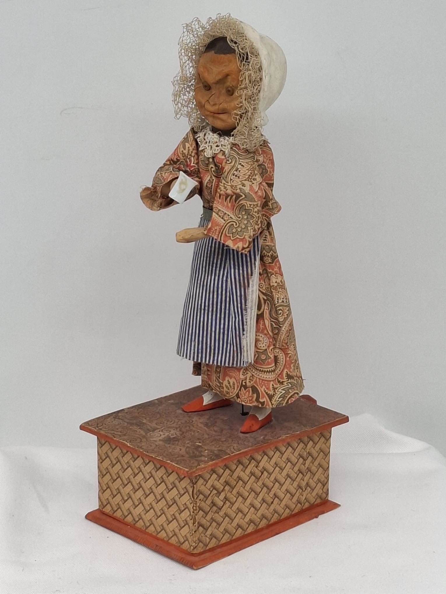 German “Pip-Squeak” Drinking Toy Figure – Wood, Cloth & Papier-Mâché, c. 1900 (1 of 9)