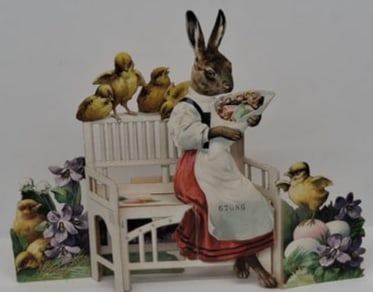 German Chromolithographed Die-Cut Easter Stand-Up Card, Circa 1910 (1 of 5)