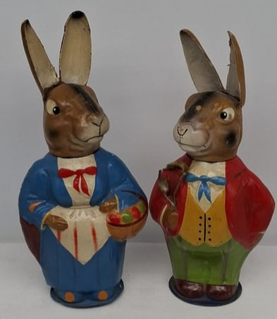 Pair of Antique German Anthropomorphic Rabbit Candy Containers, Early 20th Century (1 of 6)