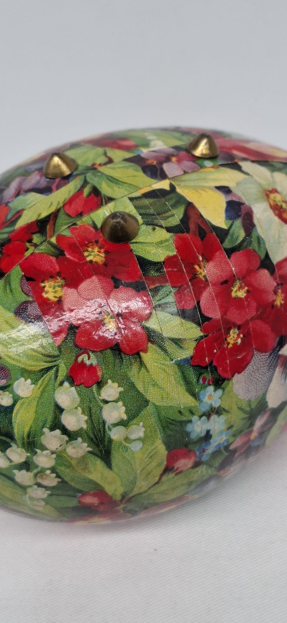 Exceptional Antique Easter Egg Candy Container with Silk Drawstring Top, Circa 1900 - 4
