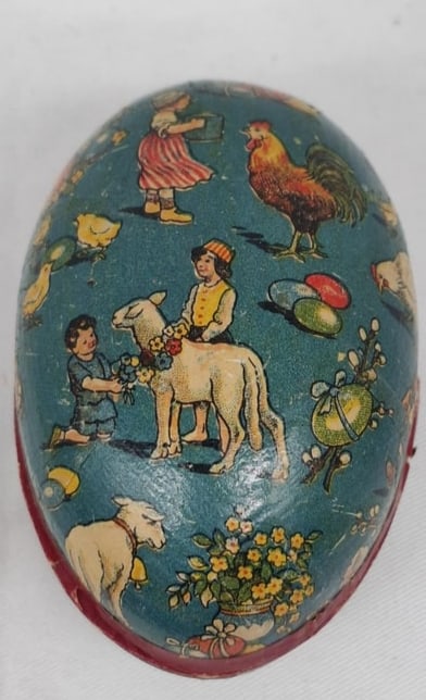 Antique German Lithographed Easter Egg Candy Container, Early 20th Century (1 of 4)