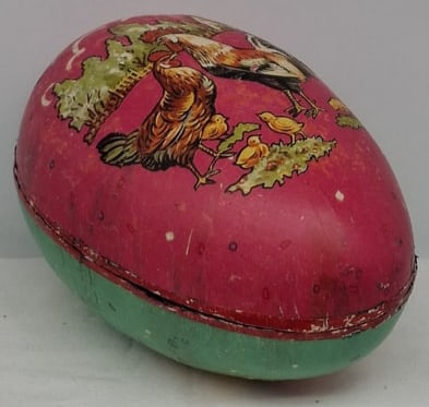 Large Antique German Lithographed Easter Egg Candy Container, Early 20th Century (1 of 4)