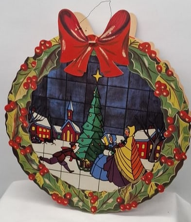 Mid-Century Double-Sided Illuminated Cardboard Lantern Decoration (1 of 4)