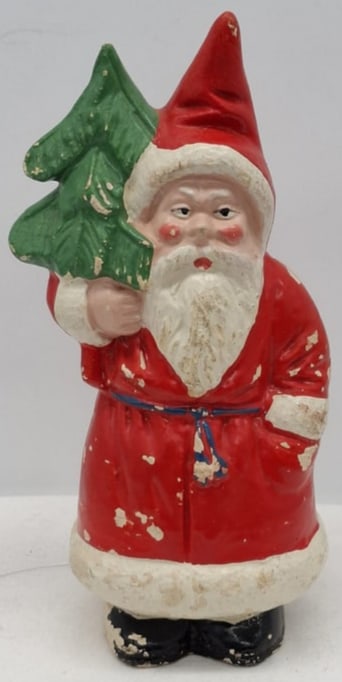 Pottery Belsnickel Santa Claus Candle Holder, Early 20th Century (1 of 4)