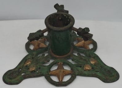 Antique German Cast Iron Christmas Tree Stand with Original Paint, Circa 1900 (1 of 4)