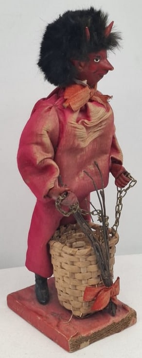 Rare Antique Austrian/German Krampus Candy Container, Papier-Mâché Figure in Original Silk (1 of 6)
