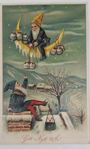 Antique German Santa Claus Christmas Postcard, c. 1900, Exceptional Holiday Illustration (1 of 2)