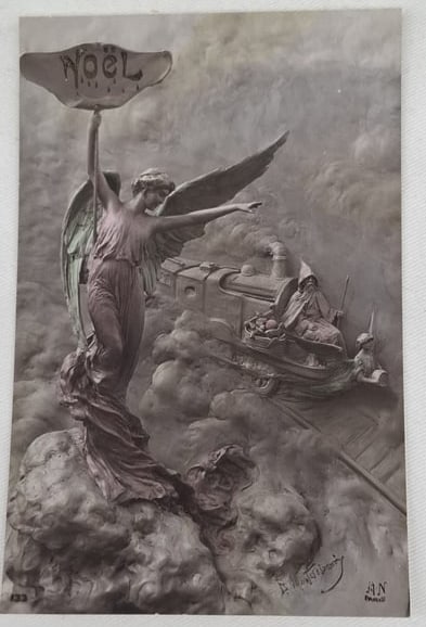 Antique German Santa Claus Christmas Postcard, c. 1900, Exceptional Holiday Illustration (1 of 2)