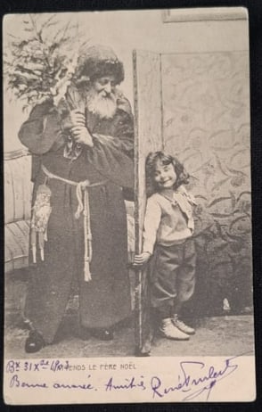 Antique German Santa Claus Christmas Postcard, c. 1900, Exceptional Holiday Illustration (1 of 2)