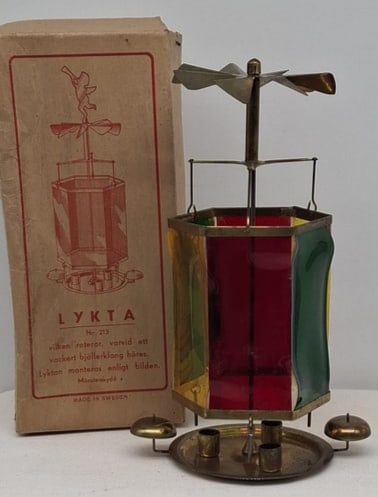 Mid-Century Christmas Candle Chime with Colored Cellophane Windows (1 of 6)
