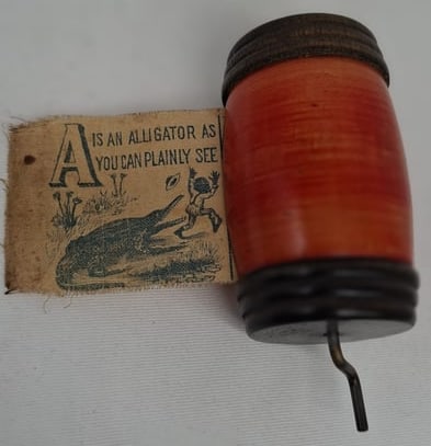 Rare Victorian "Alphabet Barrel" Mechanical ABC Book in Wooden Barrel, Circa 1880s (1 of 7)