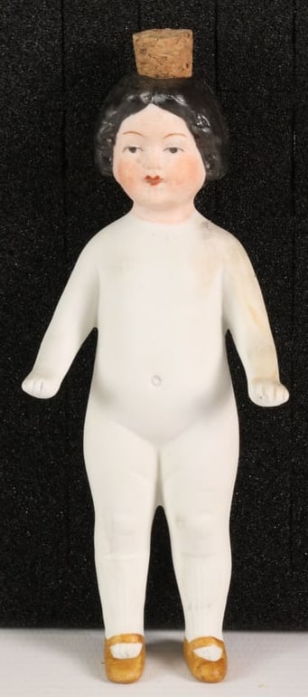 Rare “Frozen Charlotte” Girl Figural Bottle Flask Germany, Circa 1900 – 13 cm (1 of 3)