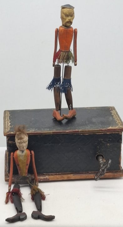 Perry & Co's Automatic Dancers Clockwork Automaton with Original Labels & Instructions, Mid-Late 19t (1 of 9)