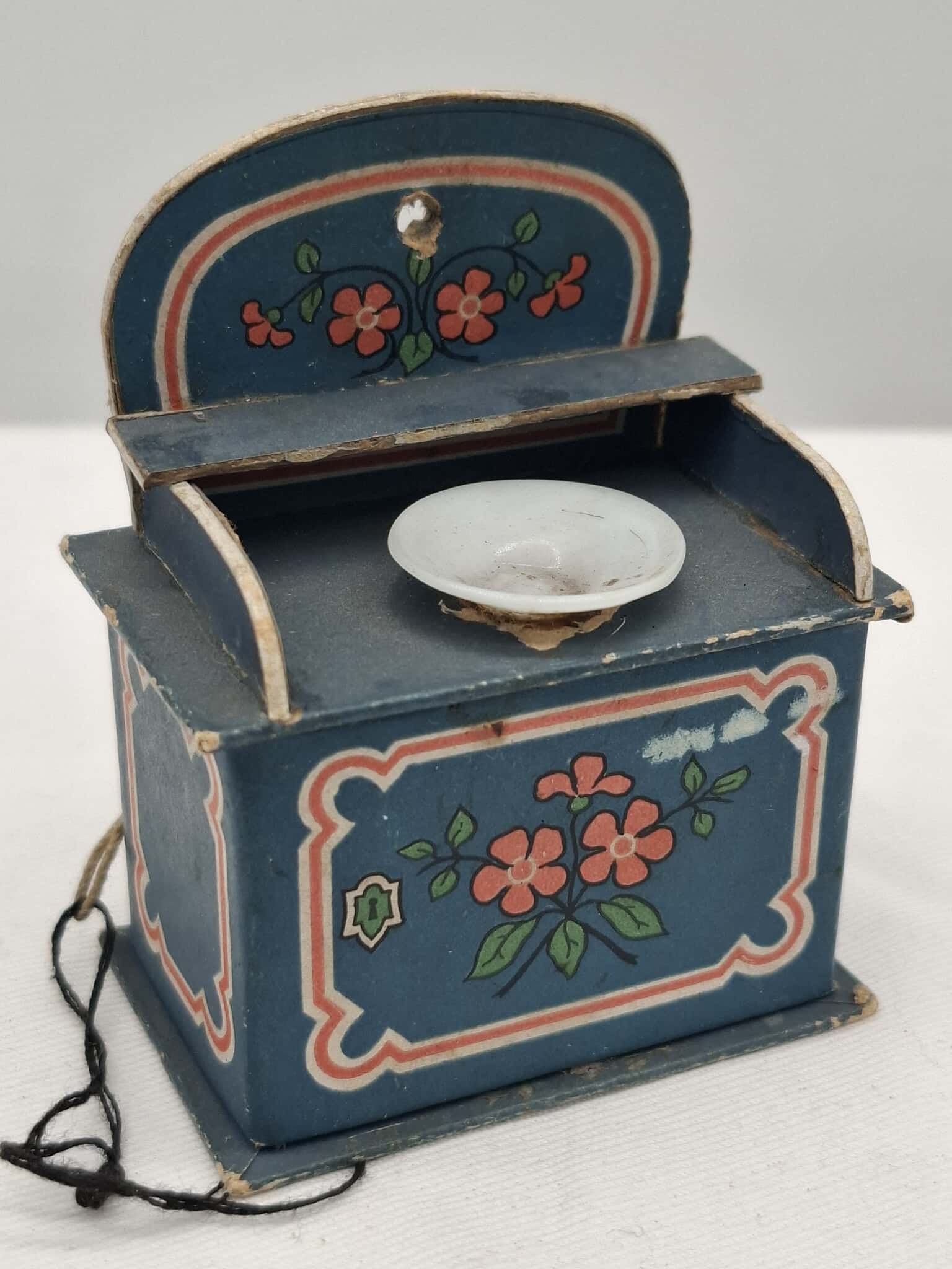 Candy Container Christmas Tree Ornament - Dresden: This is a charming little Dresden type candy container, iy has a string on back to hang it on a Christmas tree.