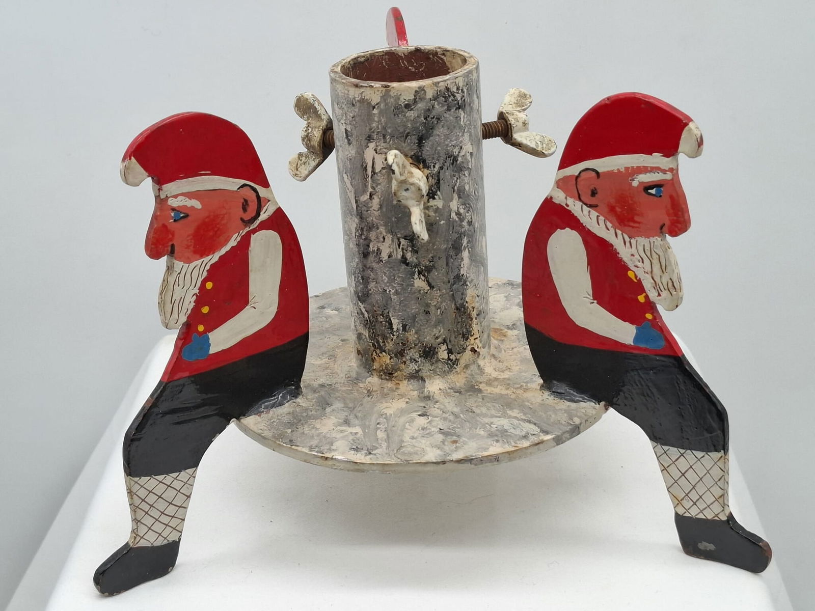 Christmas Tree Stand - Painted Metal: This is a very nice little metal Christmas tree stand, hand painted, it is about inches