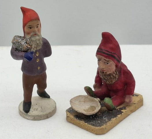 Old German Papier Mache Elves: Very Detailed old Germany Paper Mache elves, tallest is about inches
